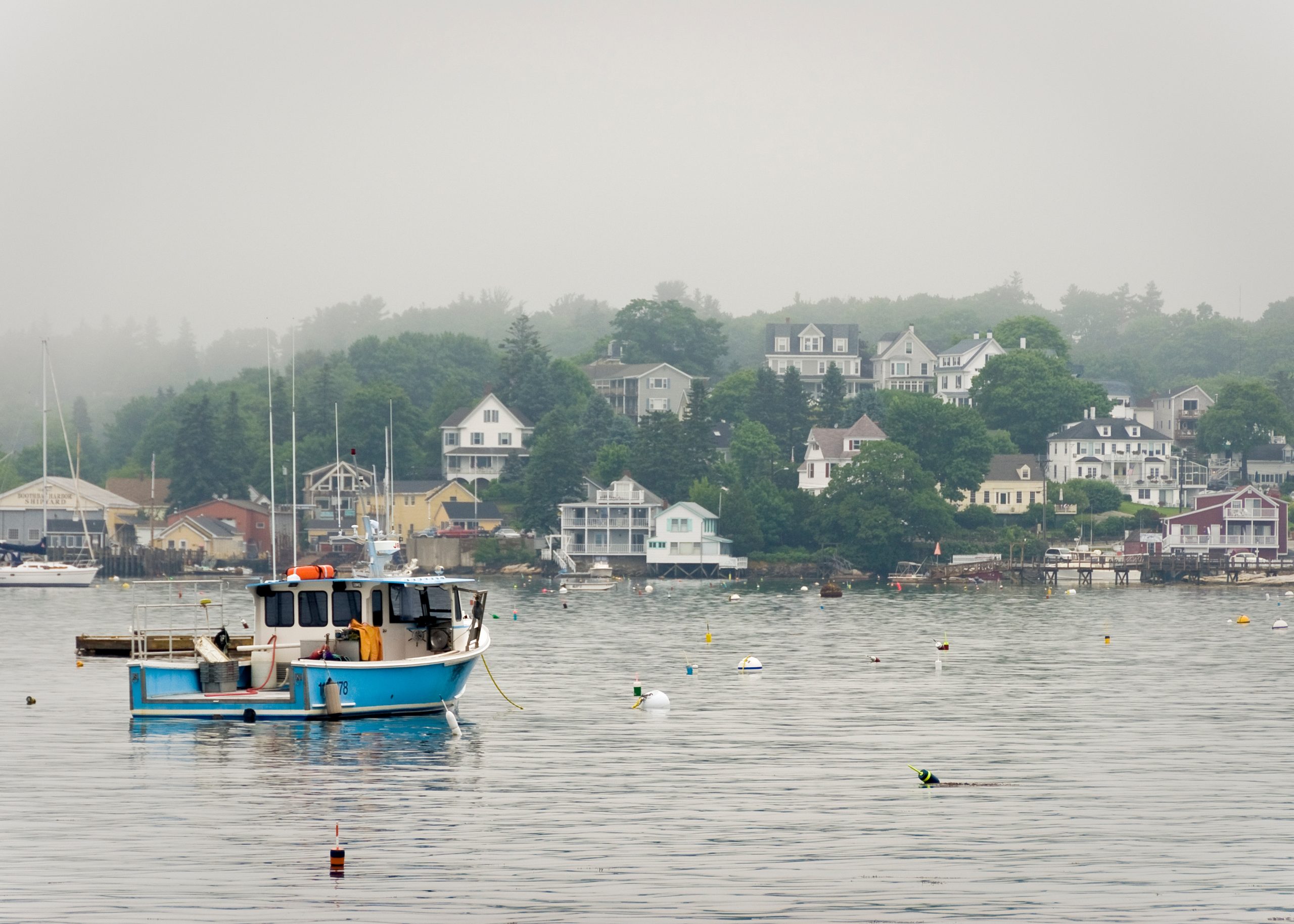 Fishing boat in Maine harbor