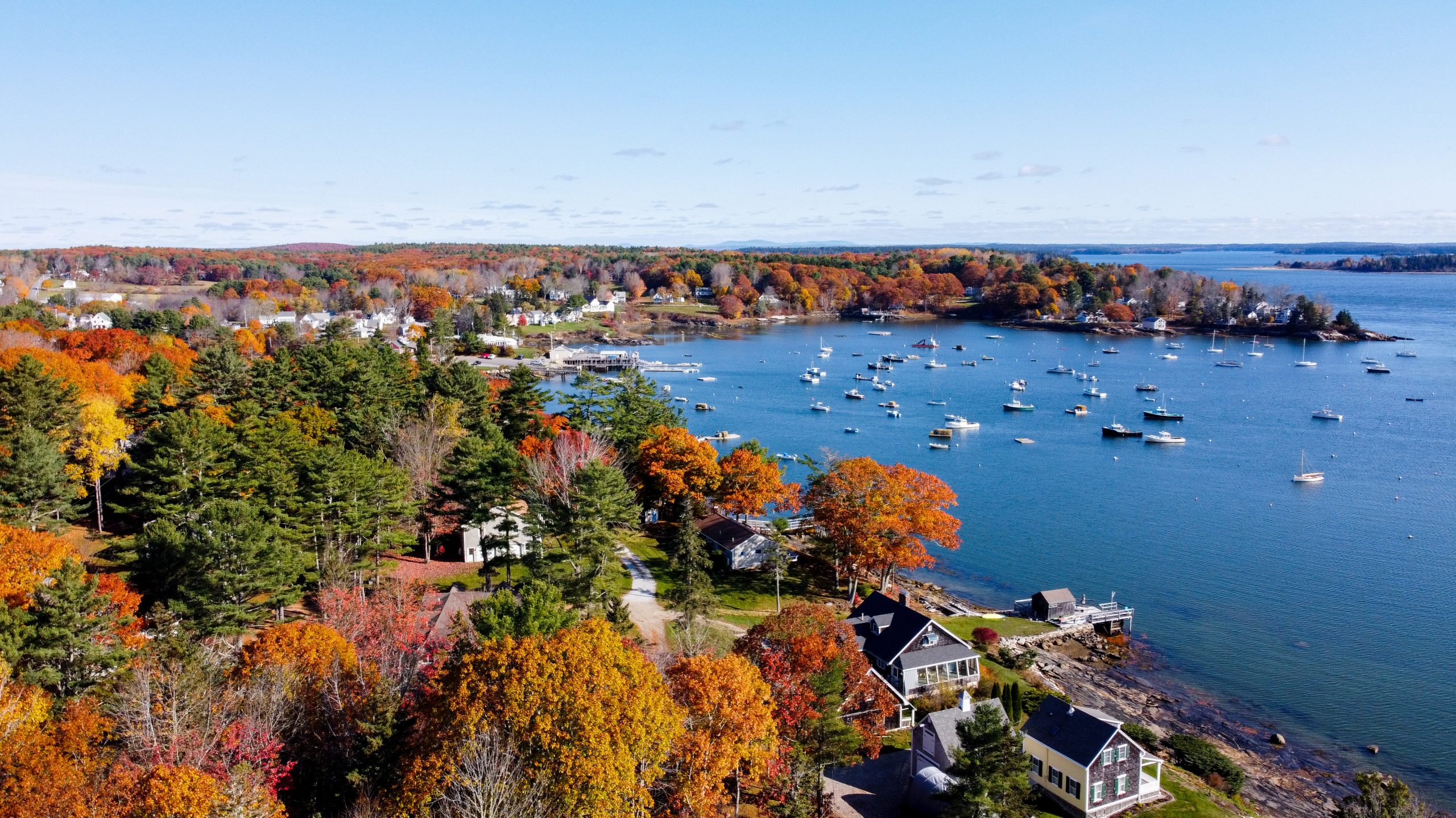 Aerial view of Maine coast